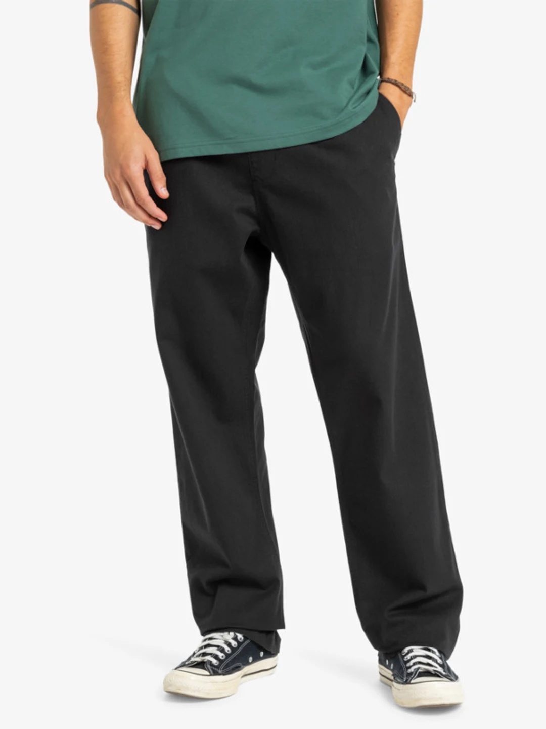 Taxer Regular Twill - Pantalon taille élastique pour Homme Noir