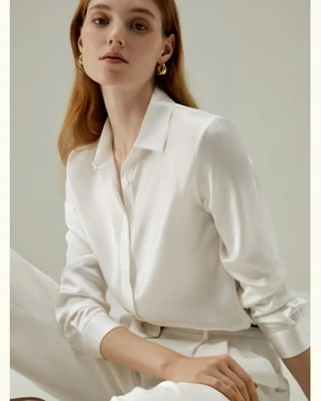LILYSILK Chemise En Soie Chemise À Manches Longues Pure Soie Élégance Intemporelle Et Style Sophistiqué Blanc Naturel Petite Xs