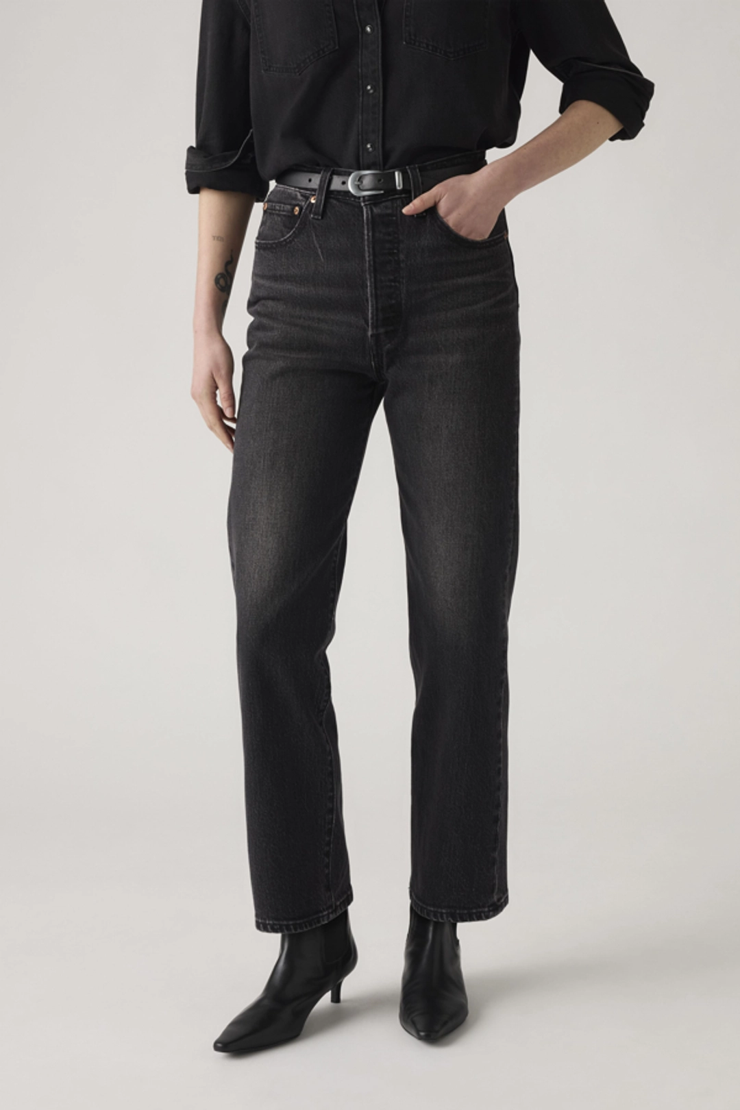 Levi's Jean Droit Ribcage Cheville - Femme - Bleu / Dance Around - 34X29 - 2