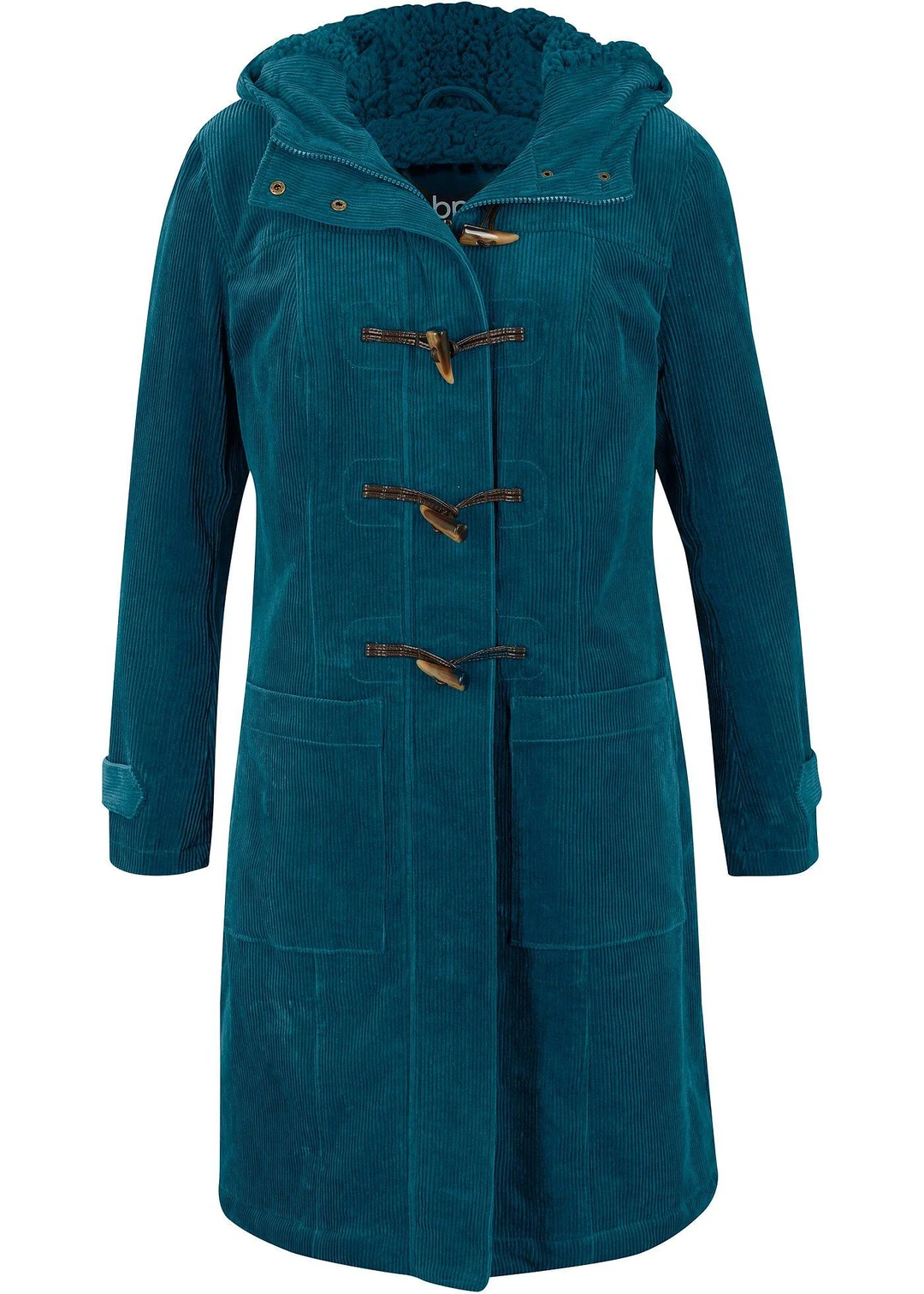 Duffle-coat en velours côtelé doublé