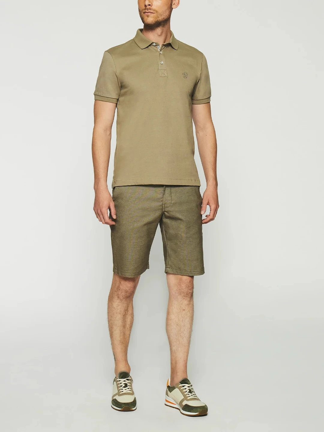 IZAC - Polo uni manches courtes kaki GREGOR