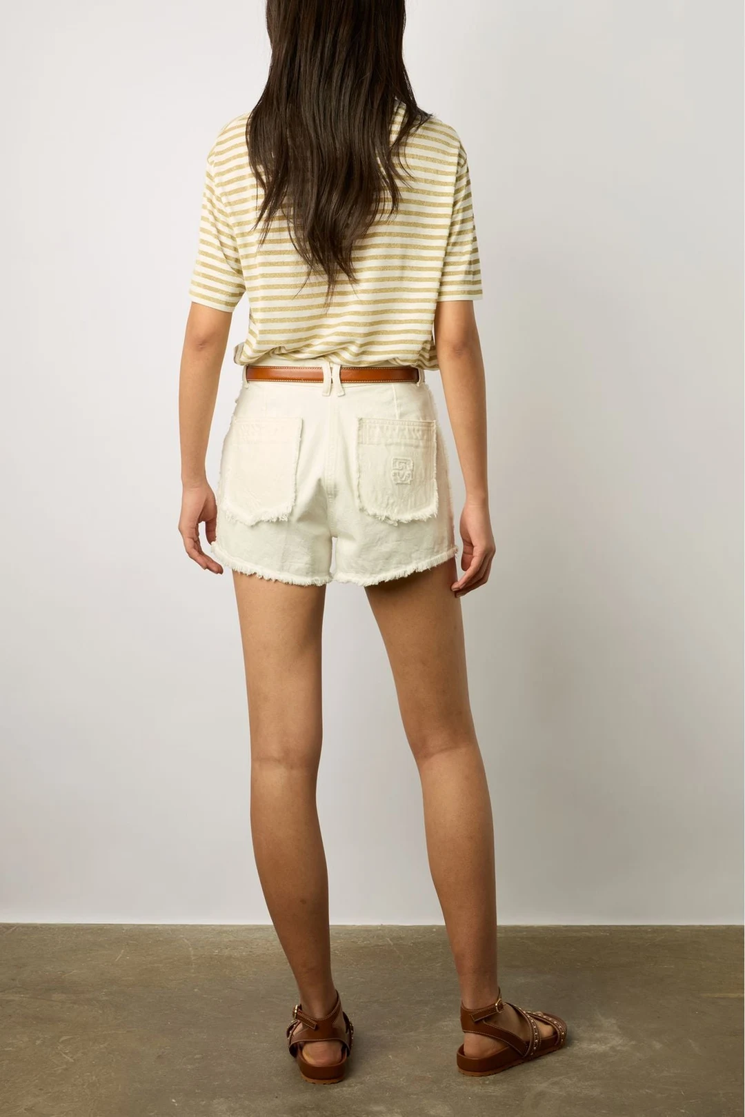 T-shirt à rayures en lurex - MIKE - Or - 4