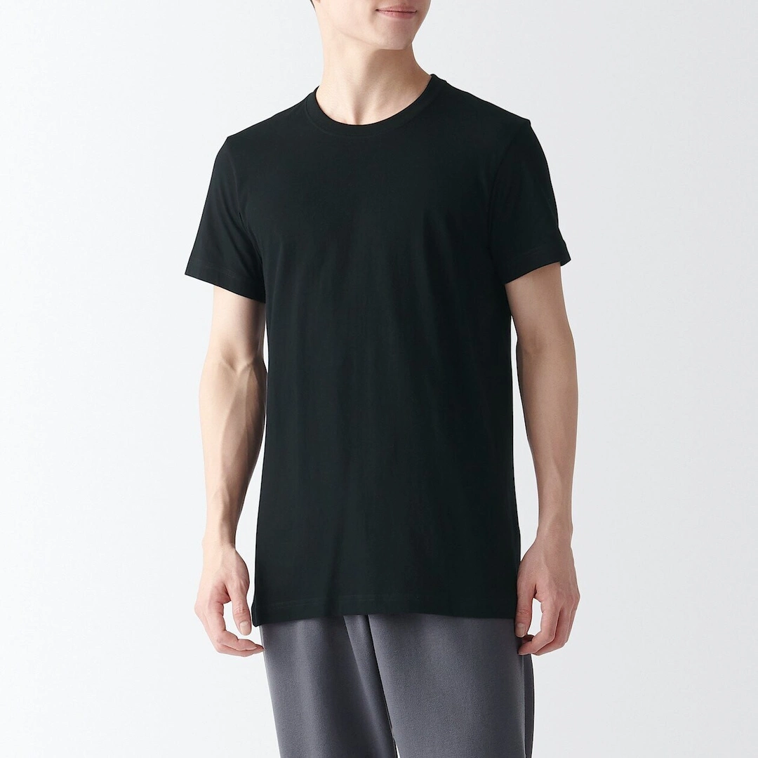 Lot de 2 t‐shirts col rond en coton sans couture latérale pour homme