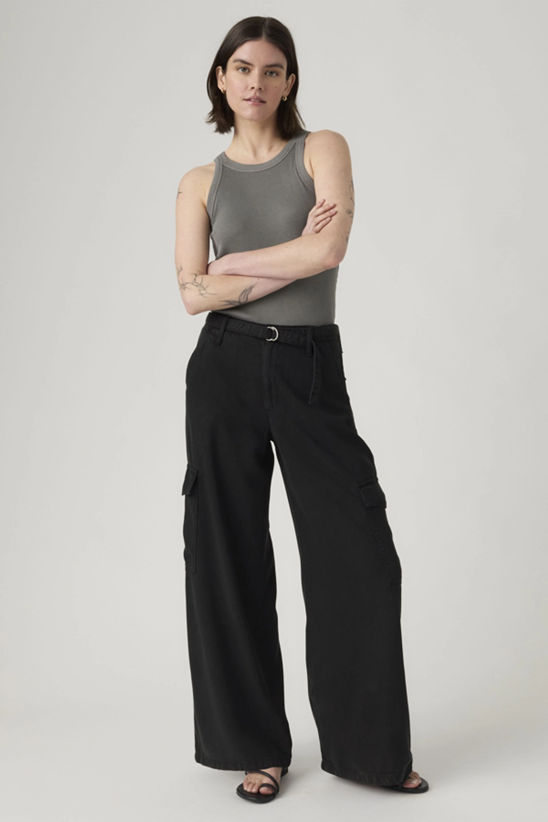 Levi's Pantalon Baggy Dad Cargo - Femme - Noir / Drapey Caviar Gd - 34X30