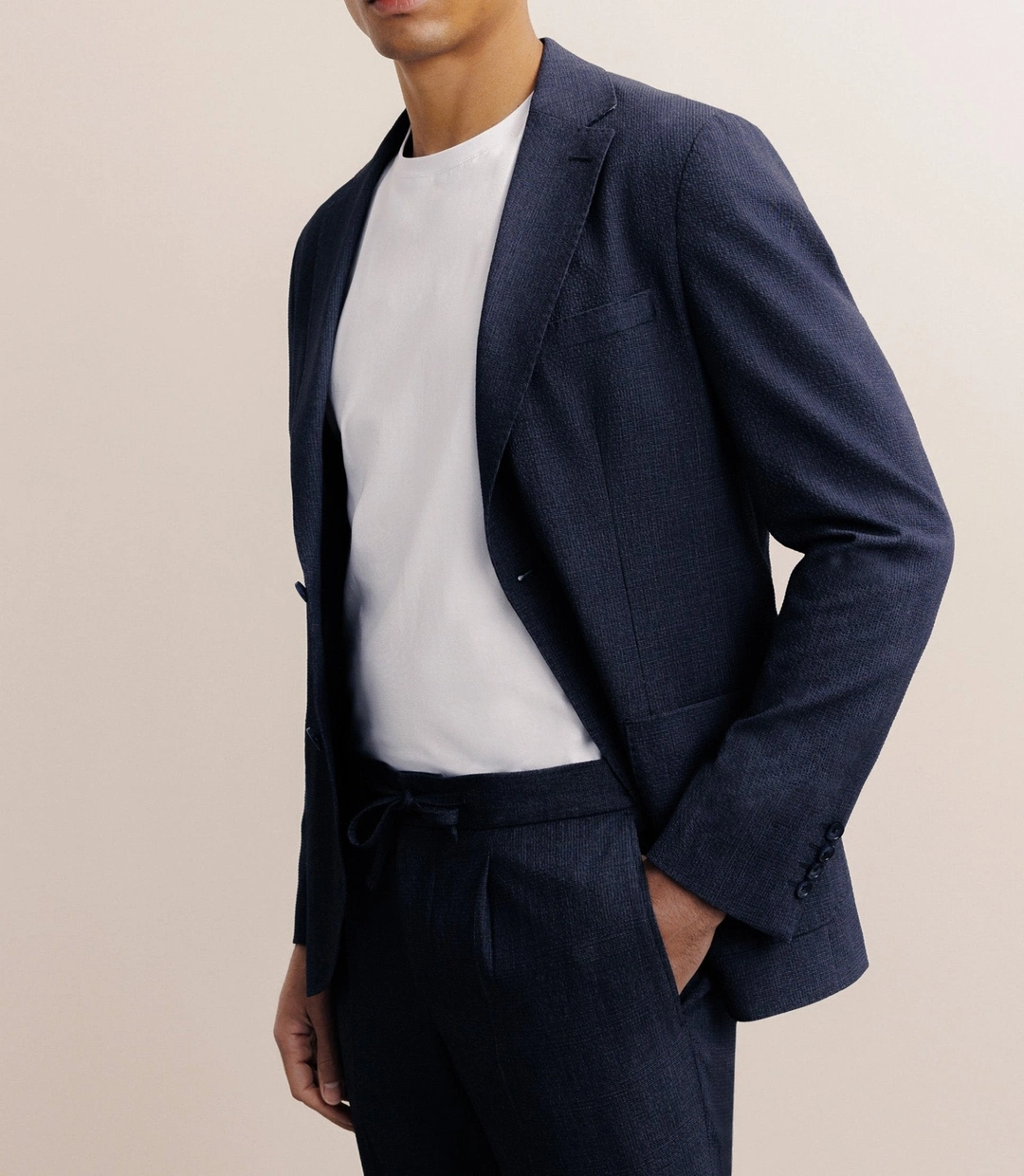 IZAC - Veste ville 2 boutons bleue