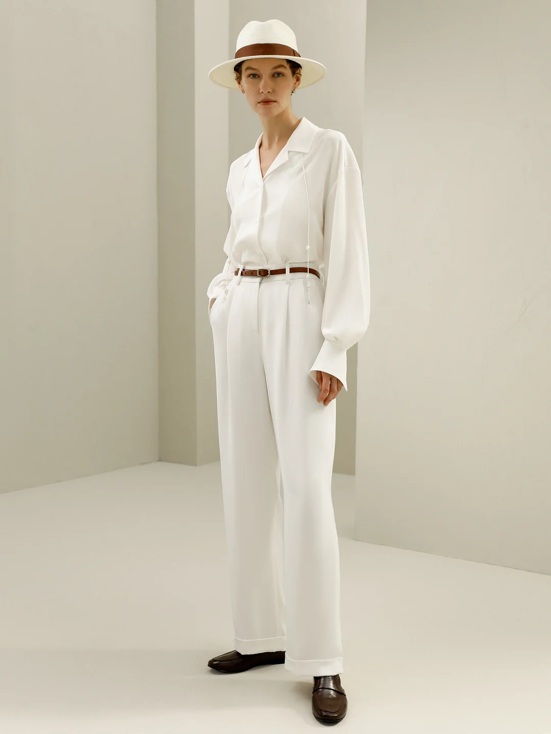 LILYSILK Blouse Soie Femme Blanc Nœuds Fins Amovibles, Style Élégant Crêpe De Chine En Soie Sans Produits Chimiques Nocifs M