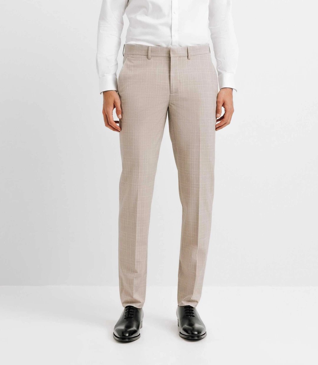 IZAC - Pantalon ville esprit prince de galles beige