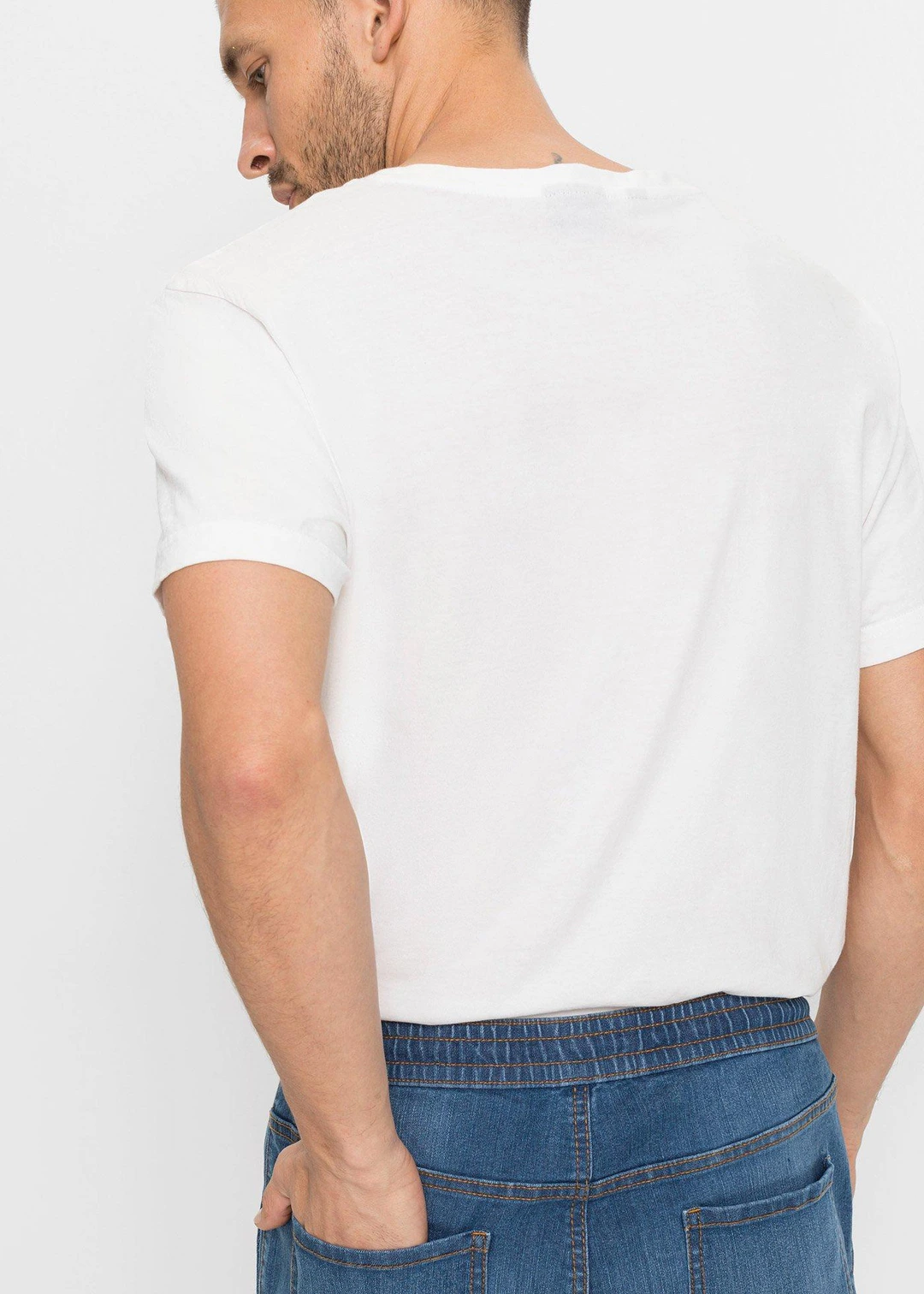 Jean droit et léger à taille élastiquée, regular - 3