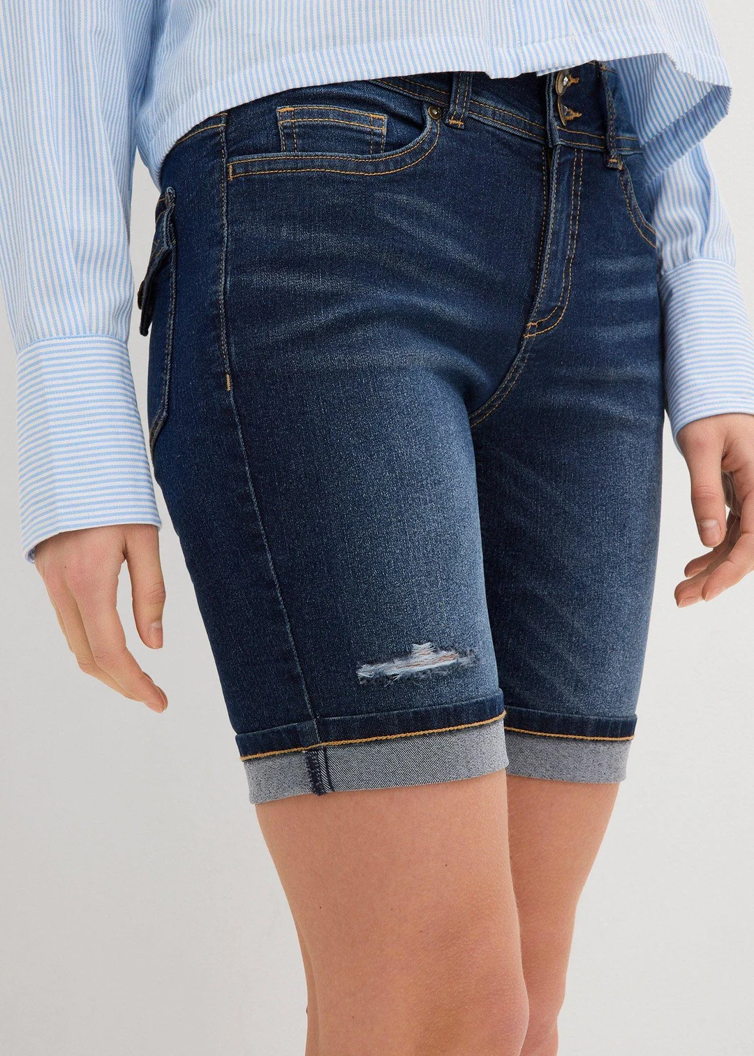 Bermuda en jean, taille mi-haute