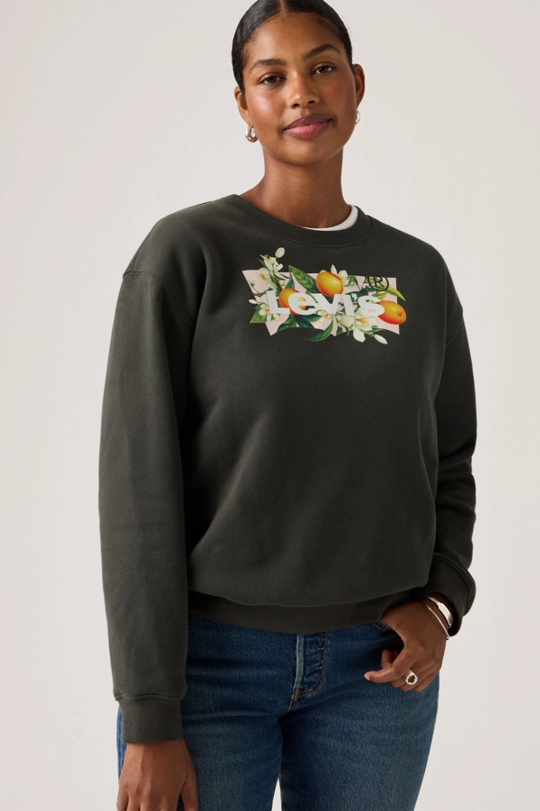 Levi's Sweat Shirt Graphique Col Rond Everyday - Femme - Blanc / Everyday Crew Core Batwing White+ - XS