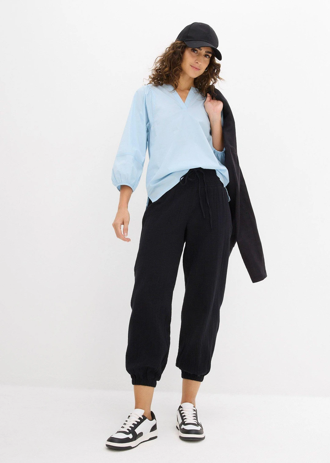 Pantalon en gaze de coton avec ceinture smockée - 2