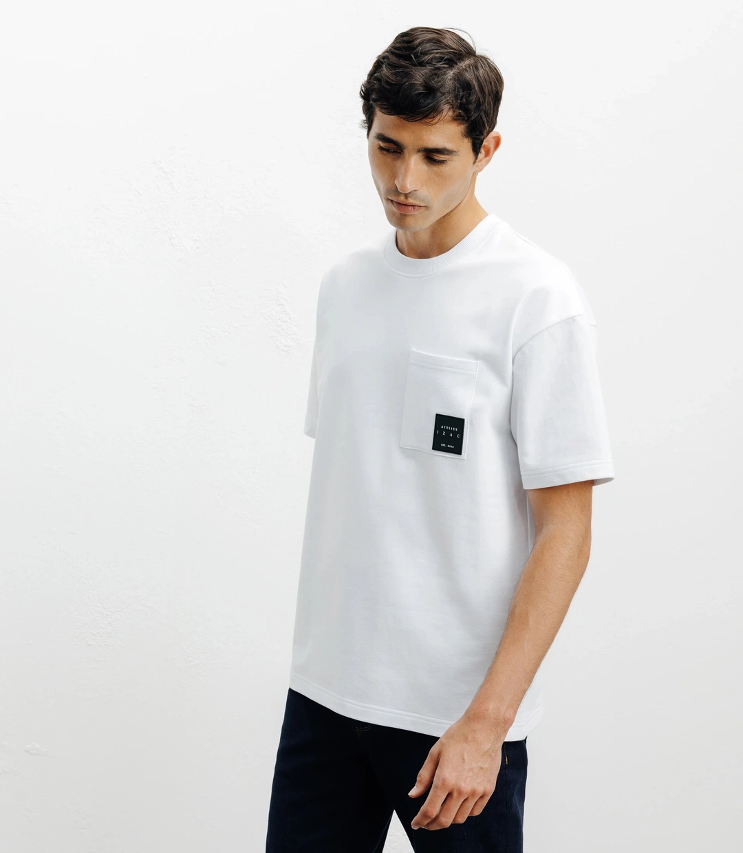 IZAC - T-shirt oversize col rond blanc