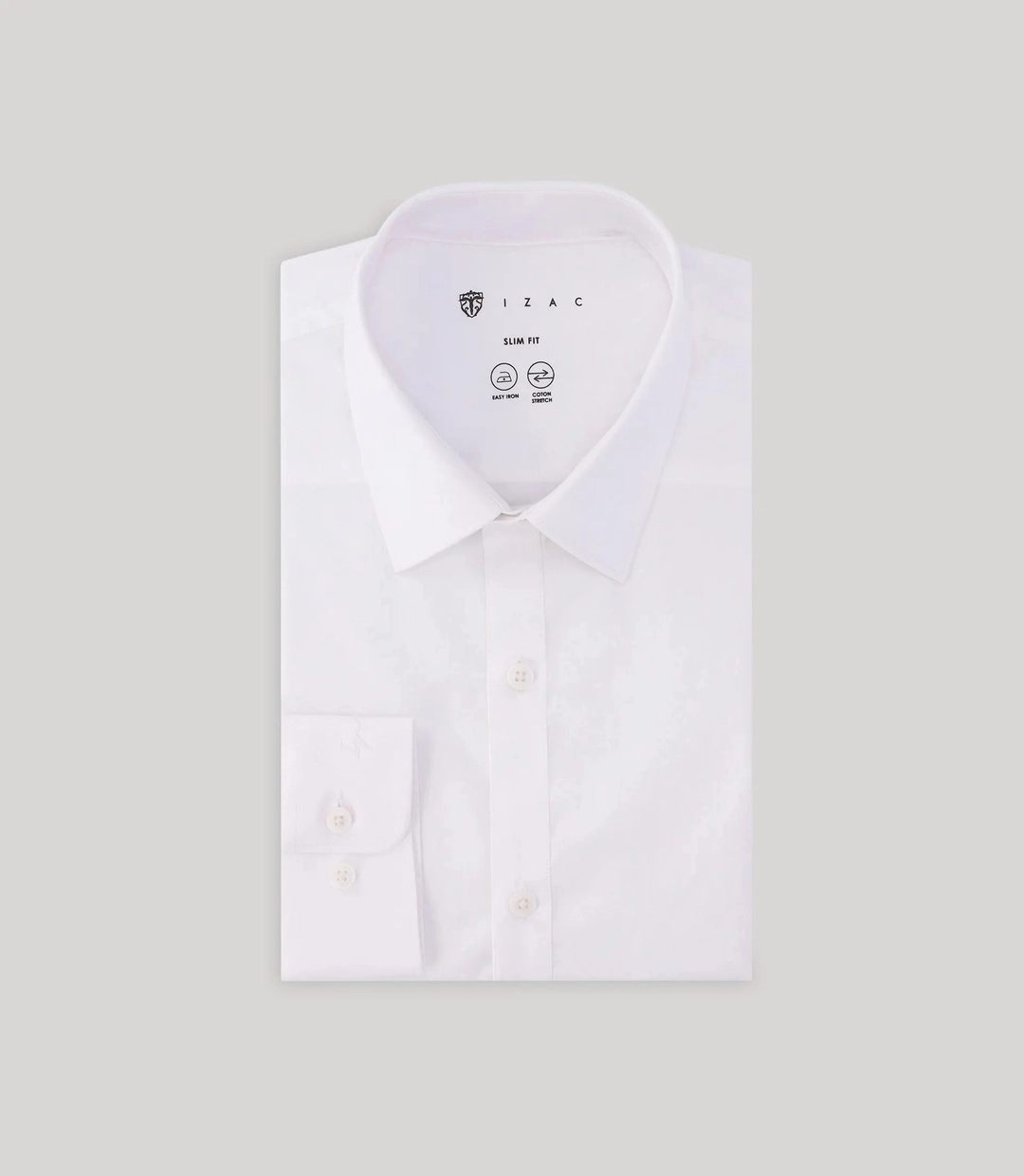 IZAC - Chemise ville coton élasthanne blanc