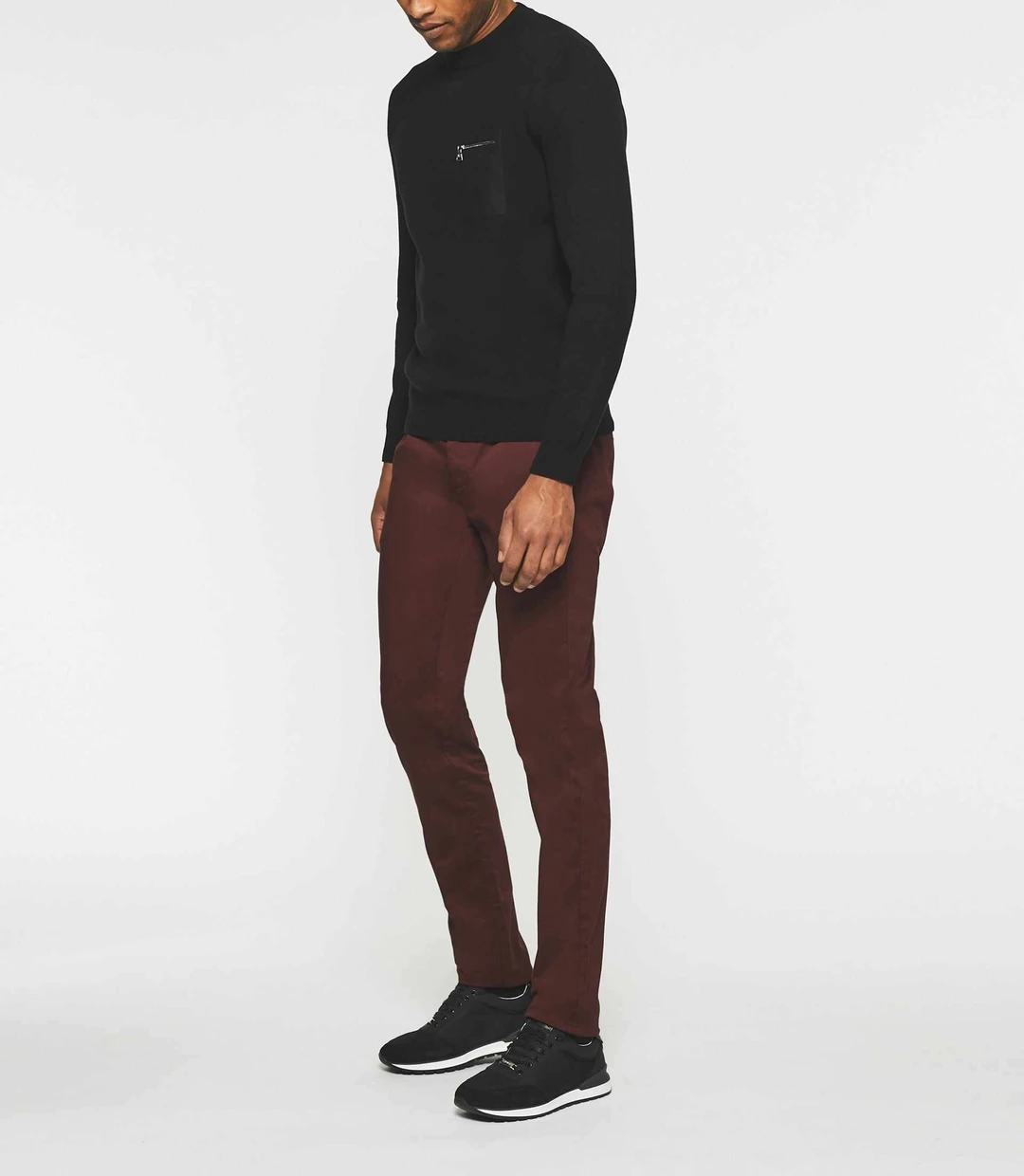 IZAC - Pull col rond noir BRAD