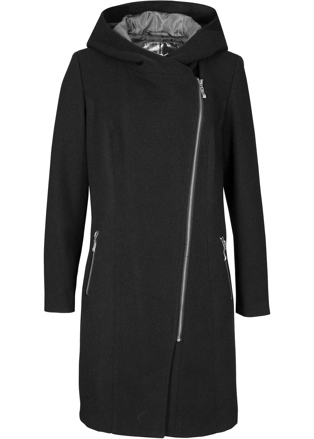 Veste longue avec zip asymétrique