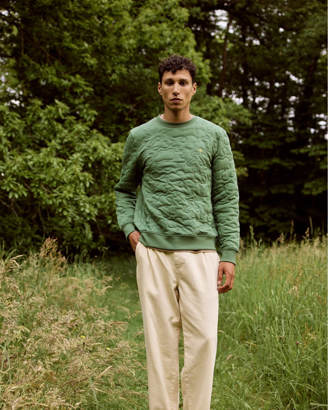 Sweat col rond vert sapin - BUSSY