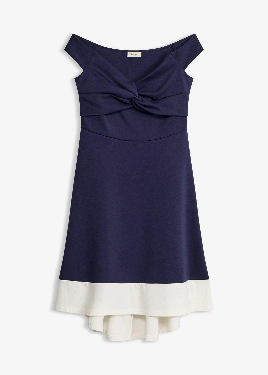 Robe à col Bardot et détail nœud