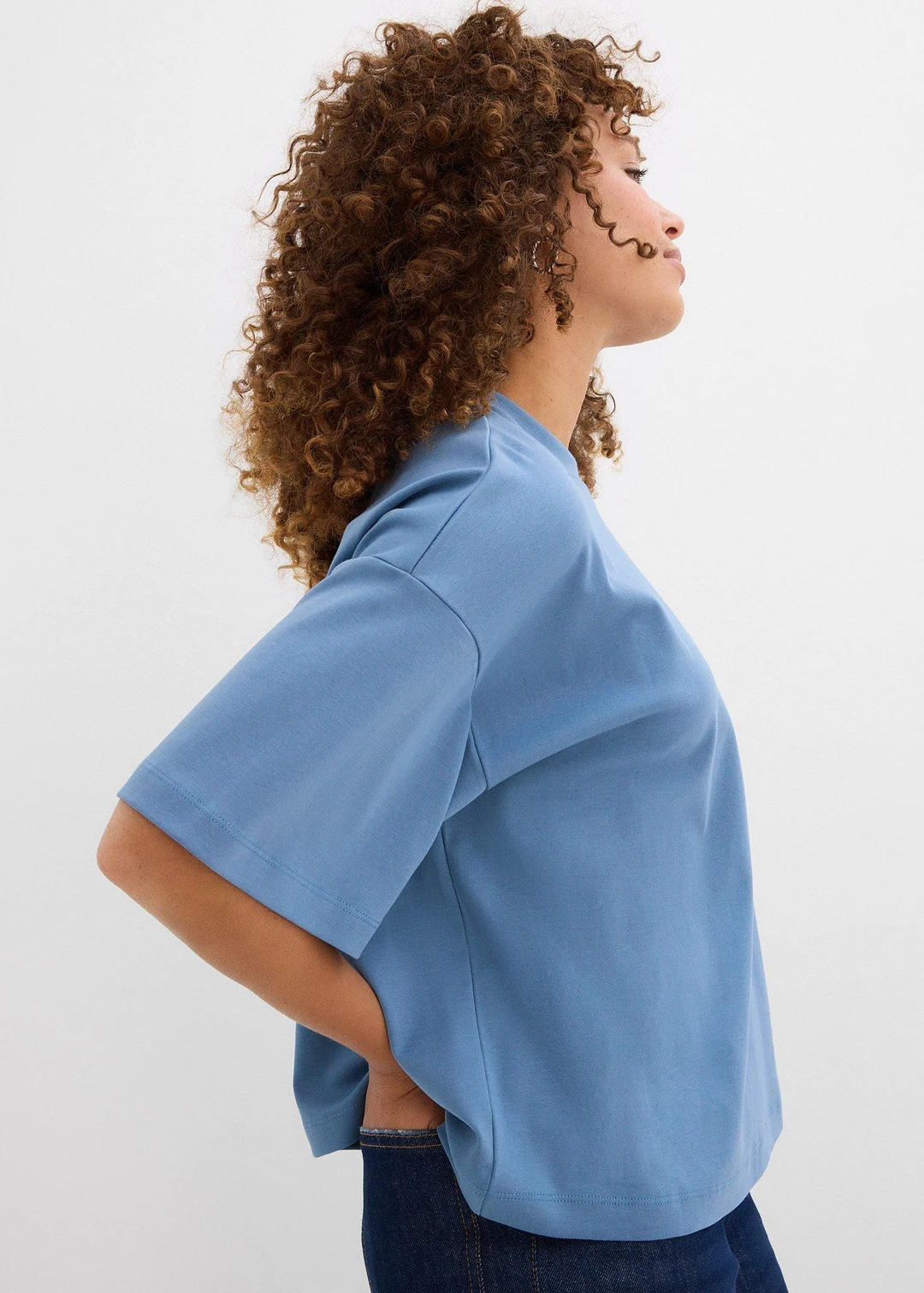 T-shirt court et oversize en coton épais - 3
