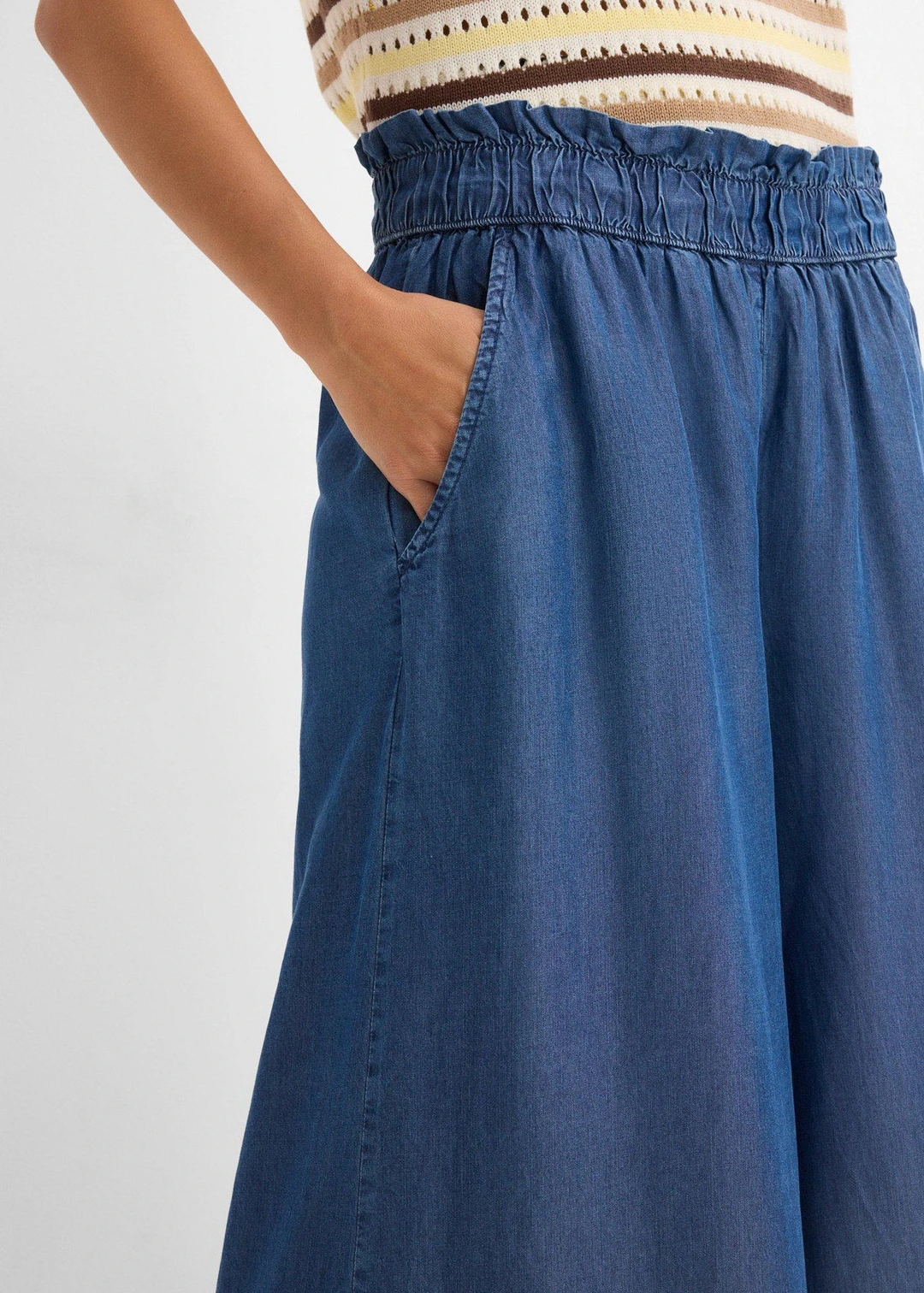 Jean palazzo 7/8, bas de jambes fendus