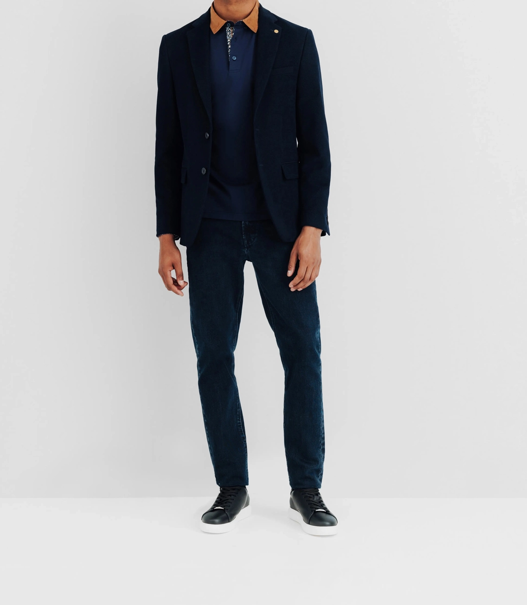 IZAC - Veste en velours fantaisie marine