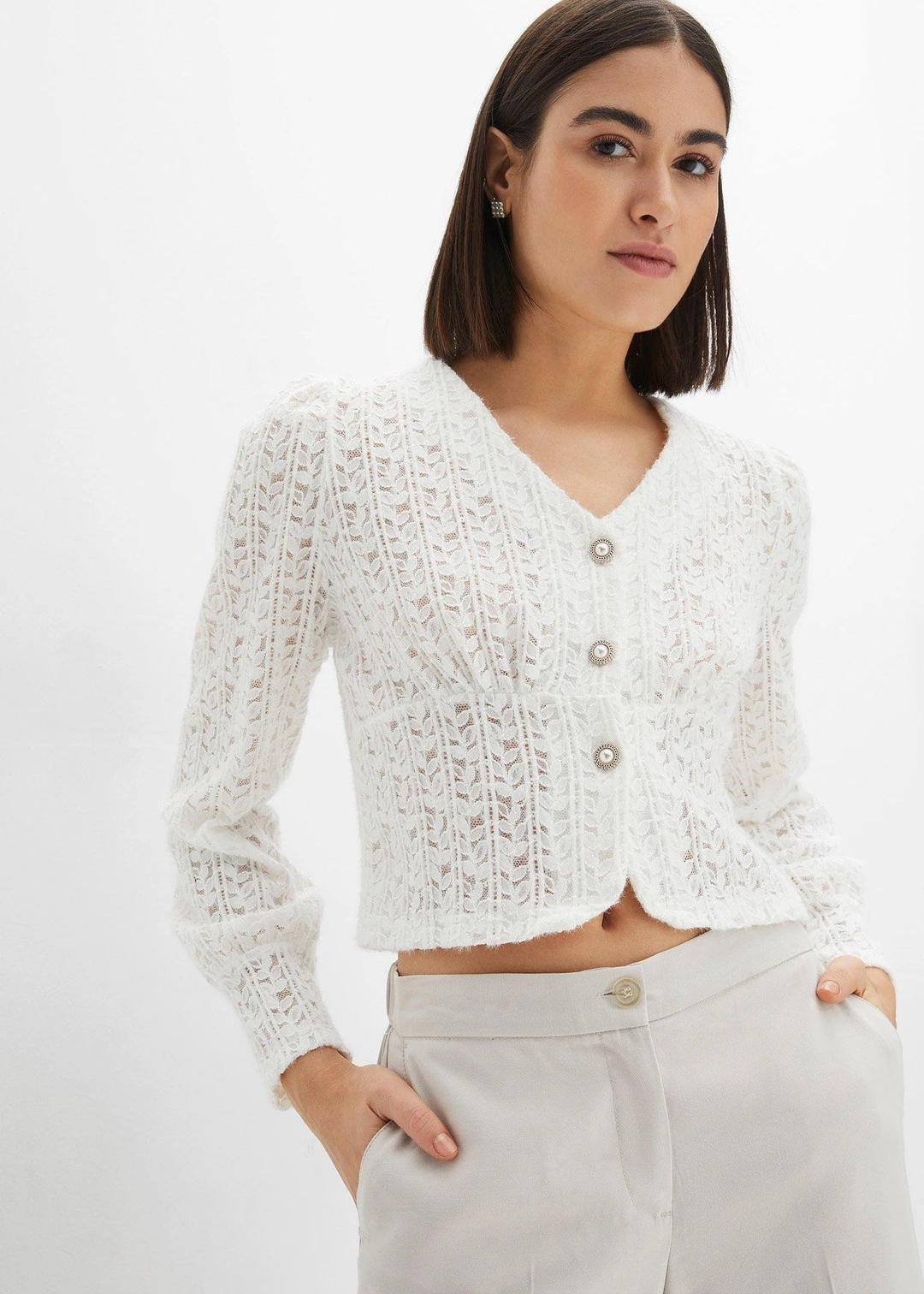 Gilet en maille avec boutons décoratifs - 3
