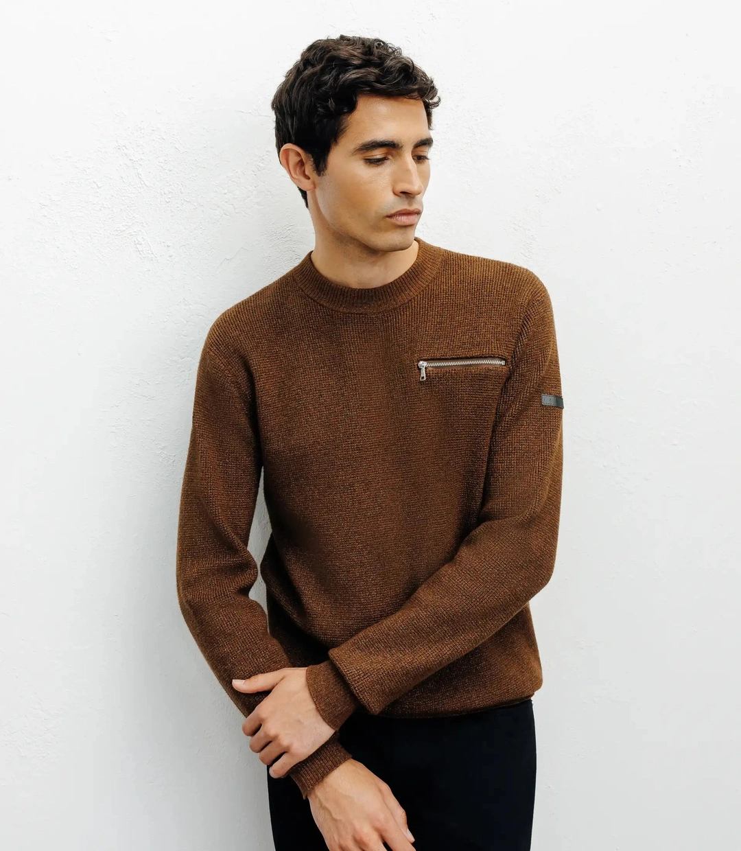 IZAC - Pull col rond bronze