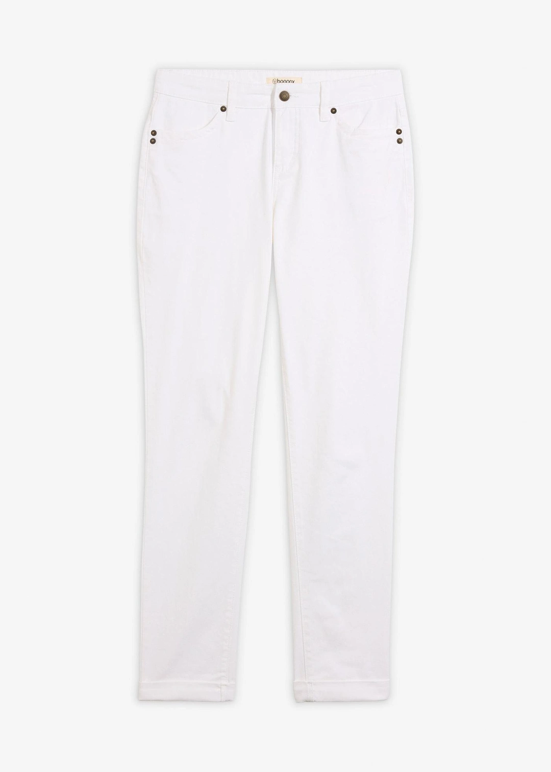 Jean droit taille mi-haute, extensible