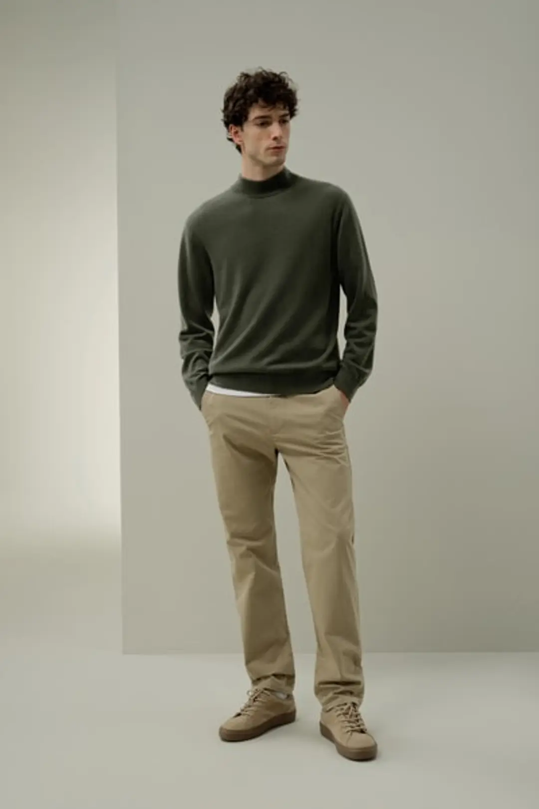 LILYSILK Pull Col Montant En Cachemire Pour Bébé Hommes Poignets Et Ourlet Côtelés Prolongés Noir Xl