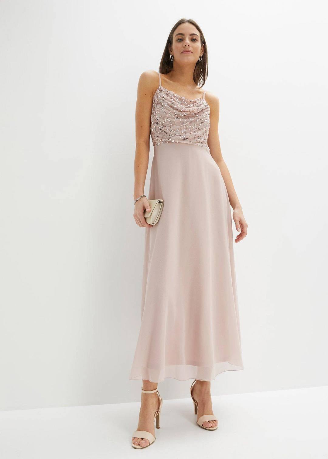 Robe à fines bretelles et haut à sequins brodés - 2