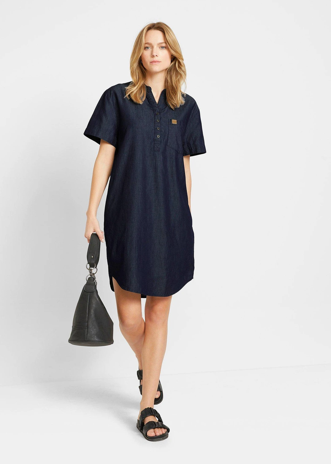 Robe en jean, manches courtes