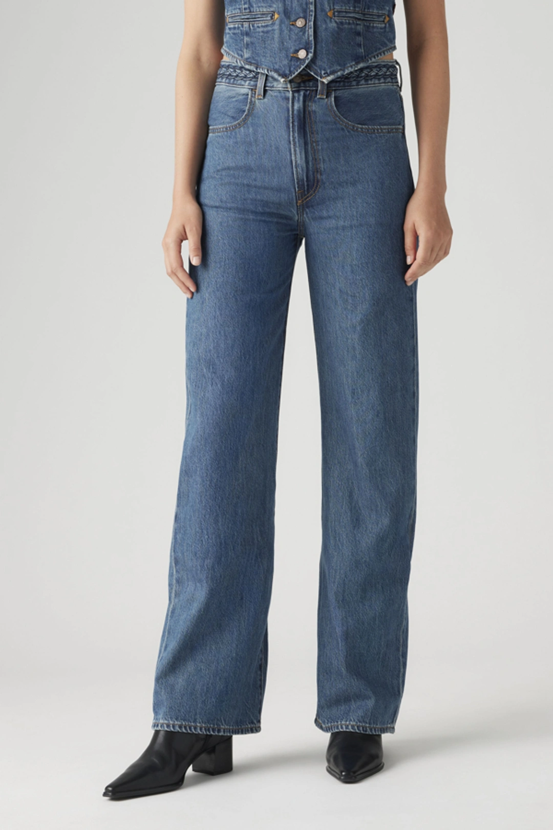 Levi's Jean Ribcage Wide Leg Braided Lightweight - Femme - Bleu / Big Yikes - 34X32 - 2