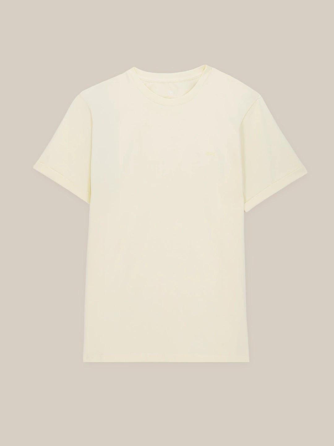IZAC - T-shirt col rond  jaune pale