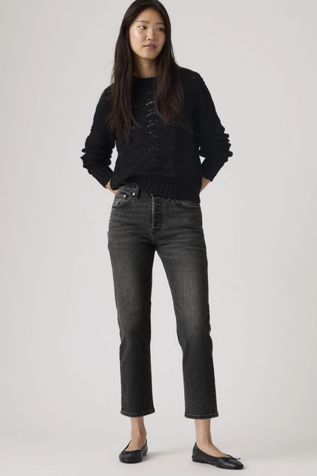 Levi's Jean Coupe Courte 501 - Femme - Noir / Black Sprout - 34X28