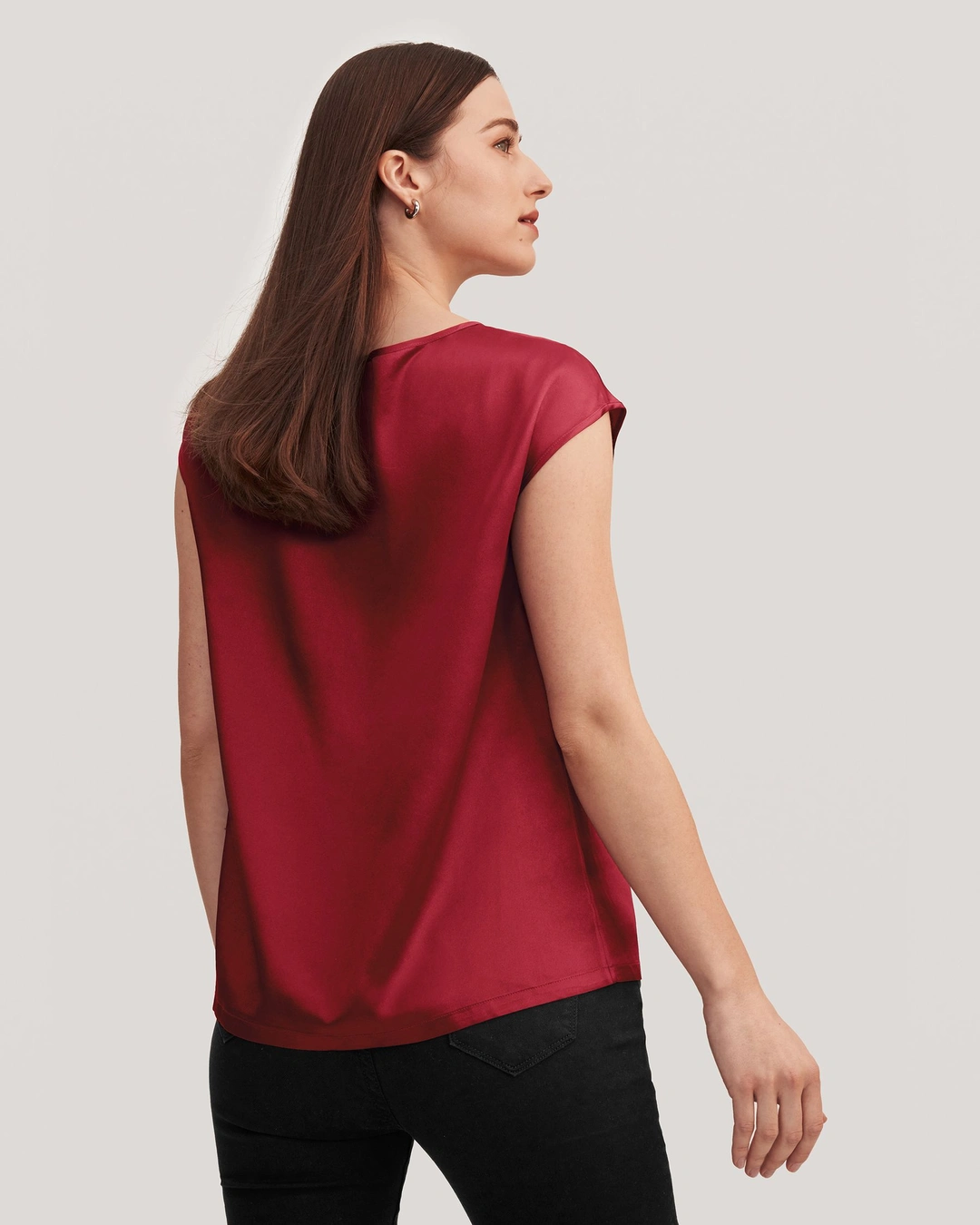 LILYSILK T Shirt Soie Femme Manches Courtes Soie De Mûrier De Haute Qualité Vêtements Pour Petites Personnes Une Élégance Intemporelle Noir Petite Xs