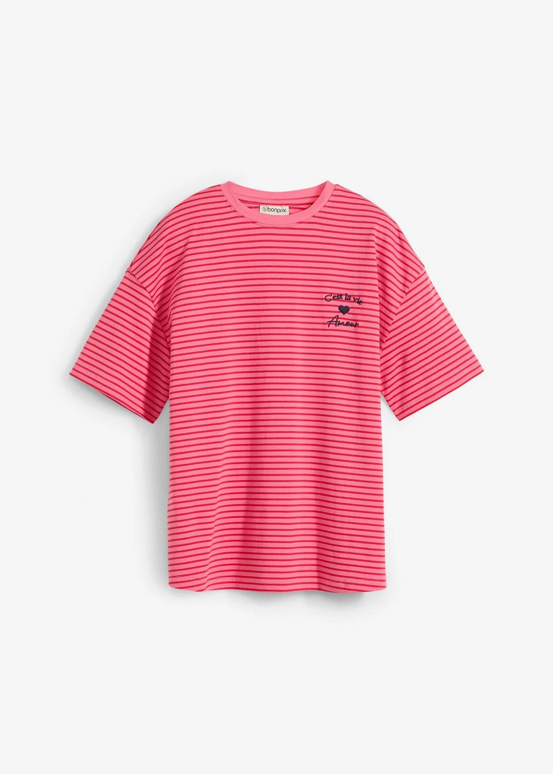 T-shirt rayé avec broderie
