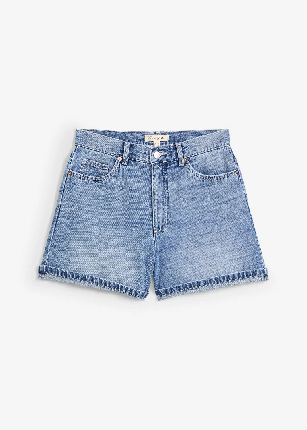 Short en jean taille haute, peu extensible