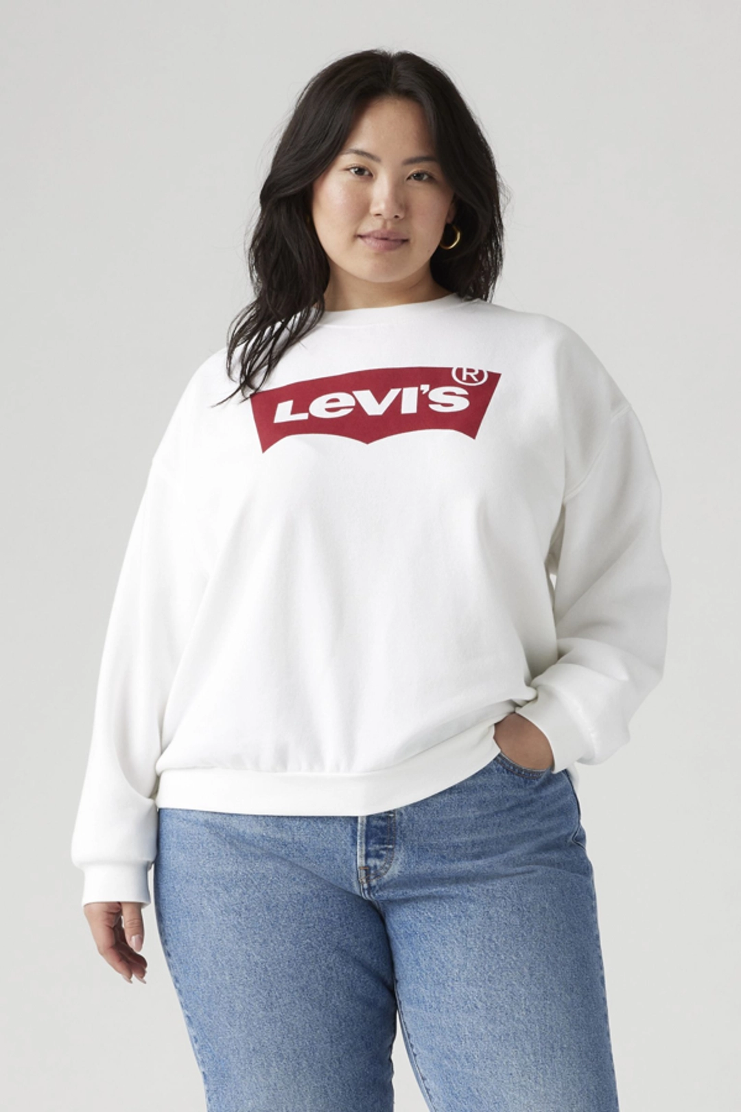 Levi's Sweat Shirt Graphique Col Rond Everyday (grandes Tailles) - Femme - Blanc / Everyday Crew Core Batwing White+ - 3X - 2