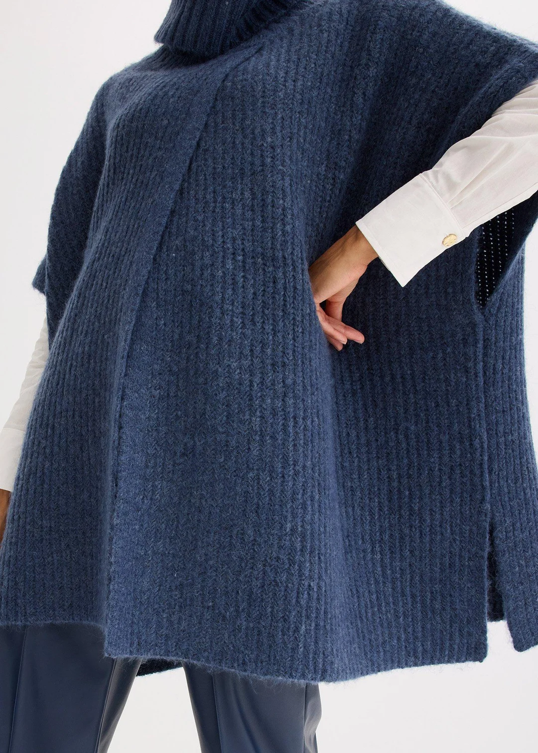 Pull poncho en laine mélangée - 3