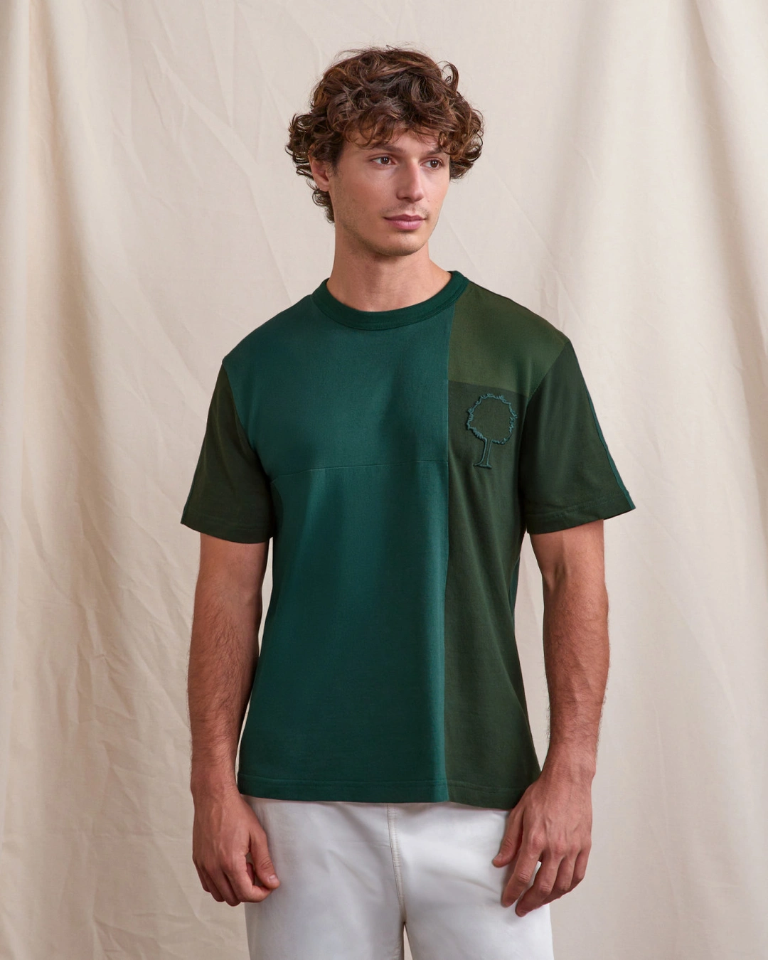 T-shirt imprimé vert upcyclé - LUGNY UP