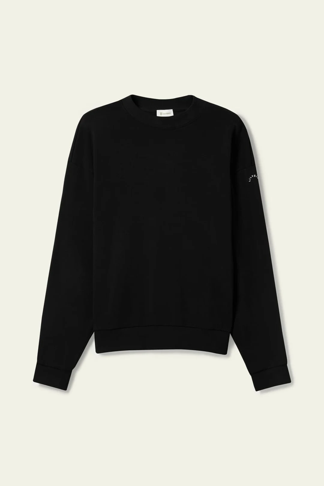 LILYSILK Sweatshirt Ras du Cou Porchlight Balance Noir XL - SILKERRY Doux et Confortable, Épaules Tombantes, Coupe Décontractée