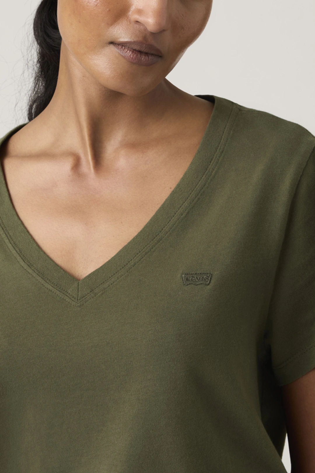 Levi's T Shirt En Coton Col V Favorite - Femme - Vert / Deep Depths - XS - 2