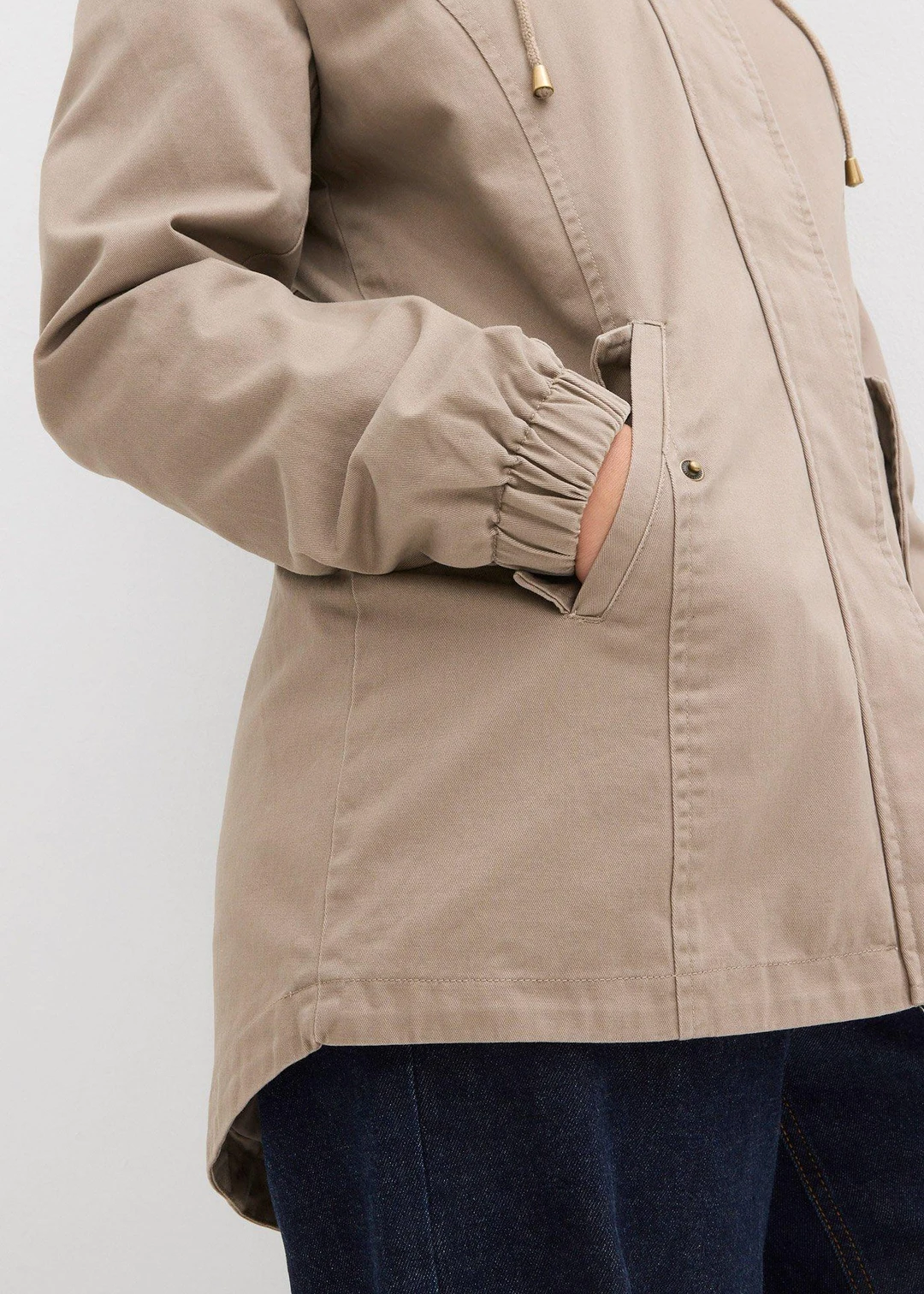 Parka de mi-saison en coton avec capuche imprimée - 3