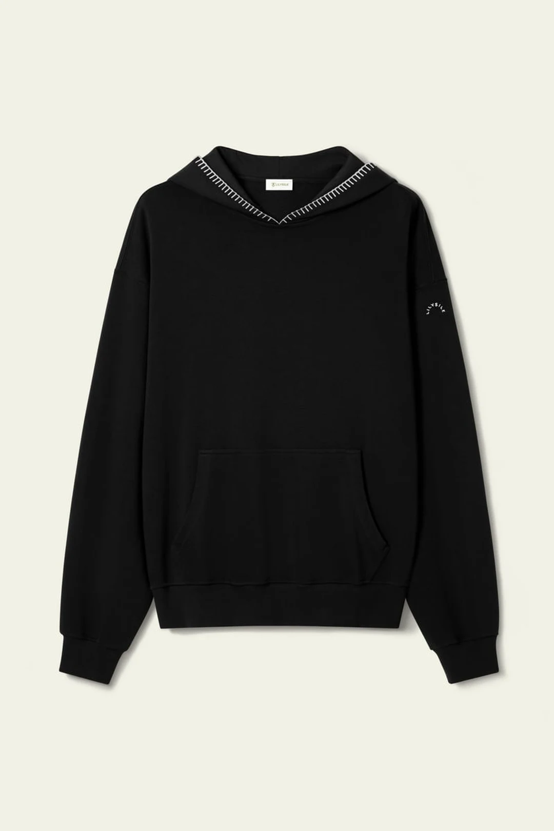 LILYSILK Sweat Seamflow Douceur Gris Chiné XS - SILKERRY Doux Respirant Oversize Capuche Femme