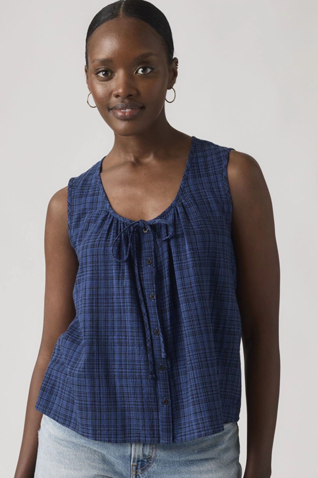 Levi's Blouse Luella - Femme - Marron / Hedi Micro Gingham Chocolate Truffle Seersucker - XS