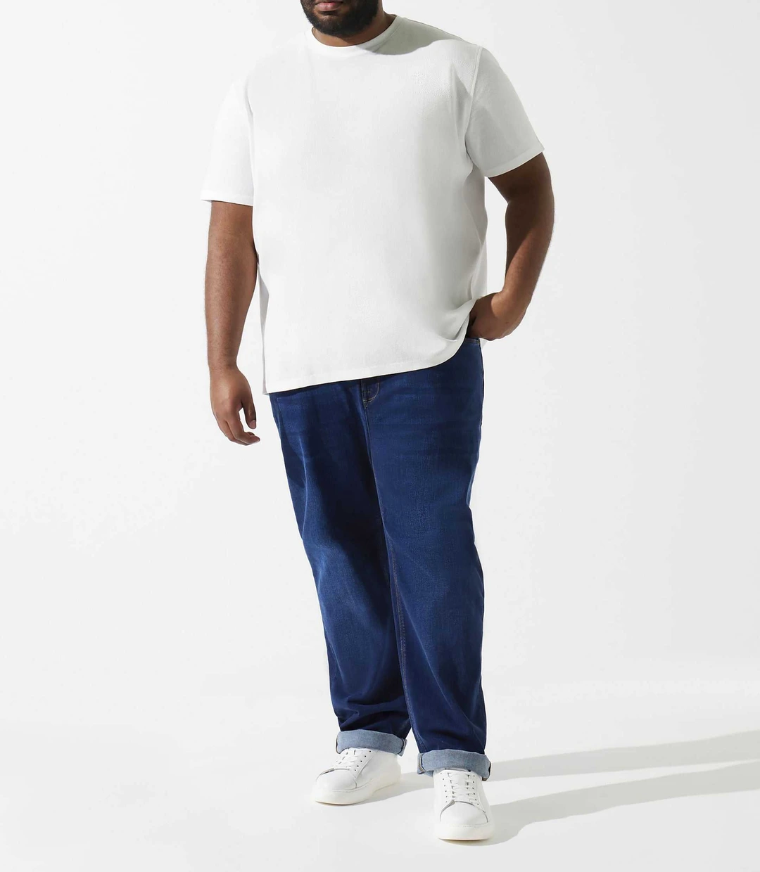 IZAC - T-shirt uni avec logo brodé écru GIOVANYBT