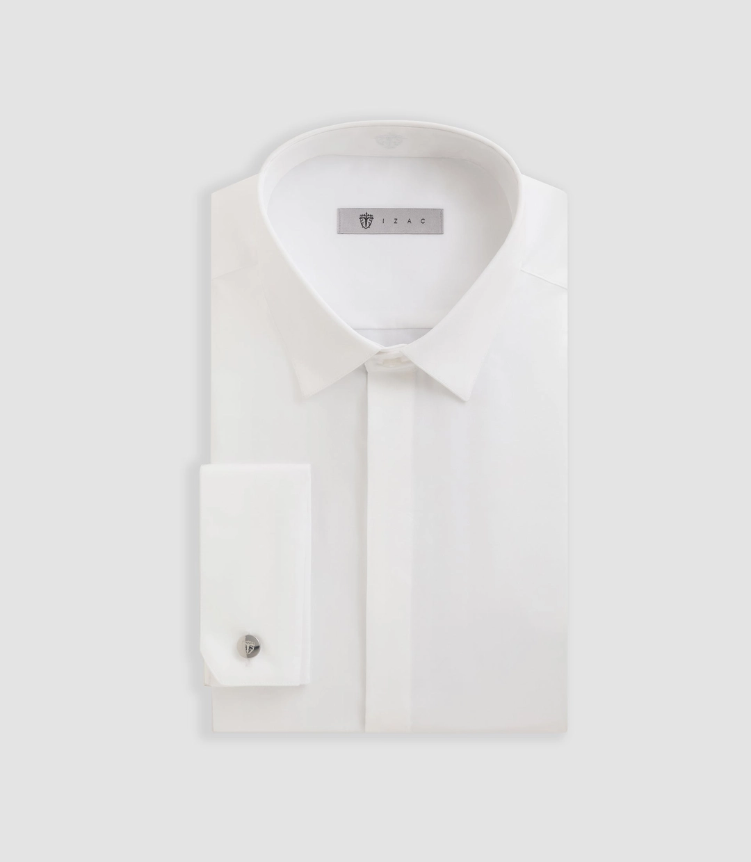 IZAC - Chemise satin mixte slim blanche ''Satinmixteslim''