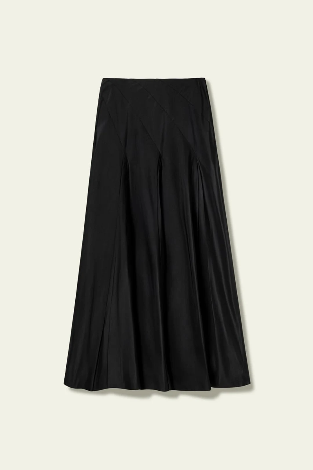 LILYSILK Jupe Cercle Mi-Haute Soie Taffetas Noir T.46 - Élégante et Fluide