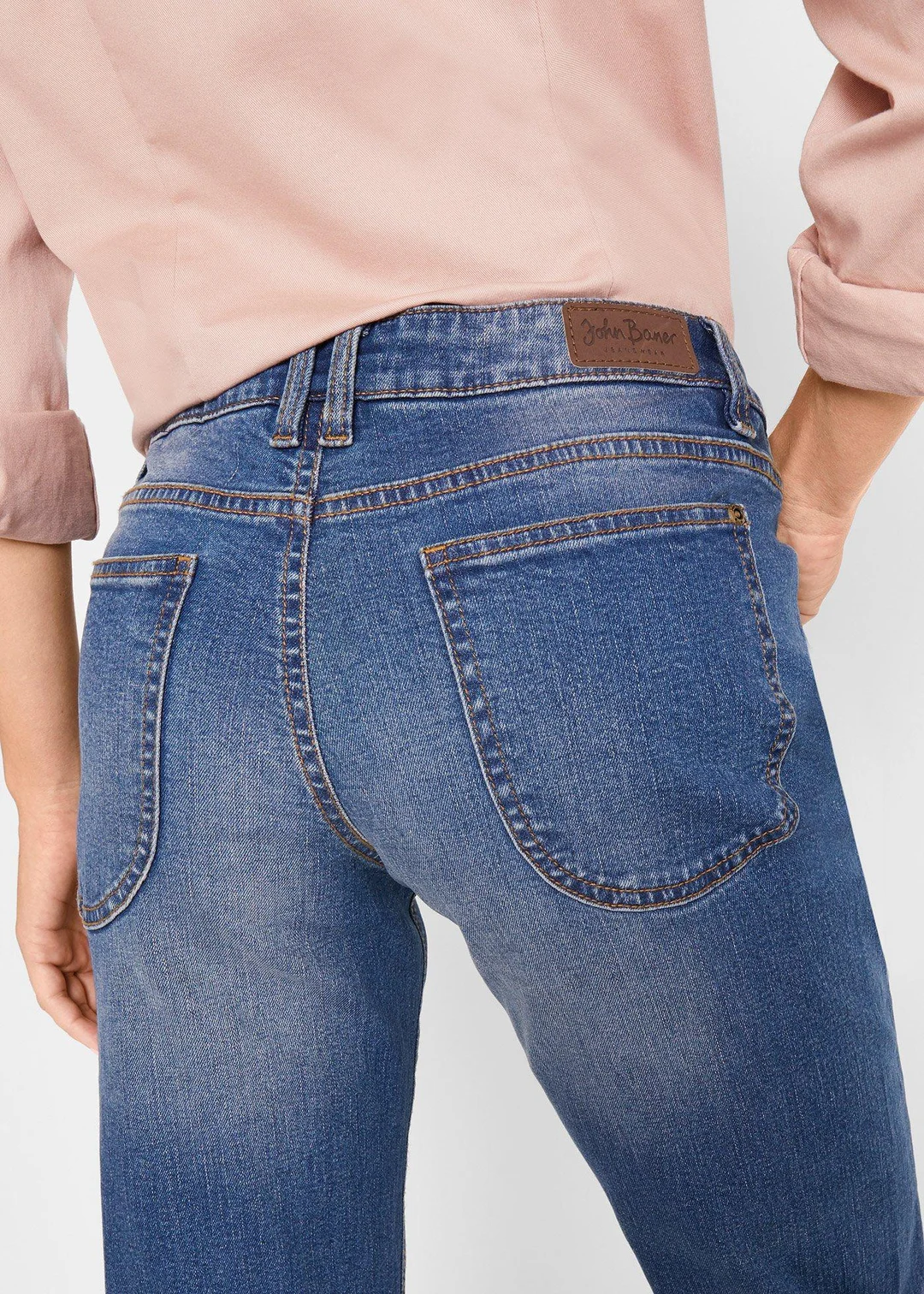 Jean Straight taille mi-haute, extensible - 3