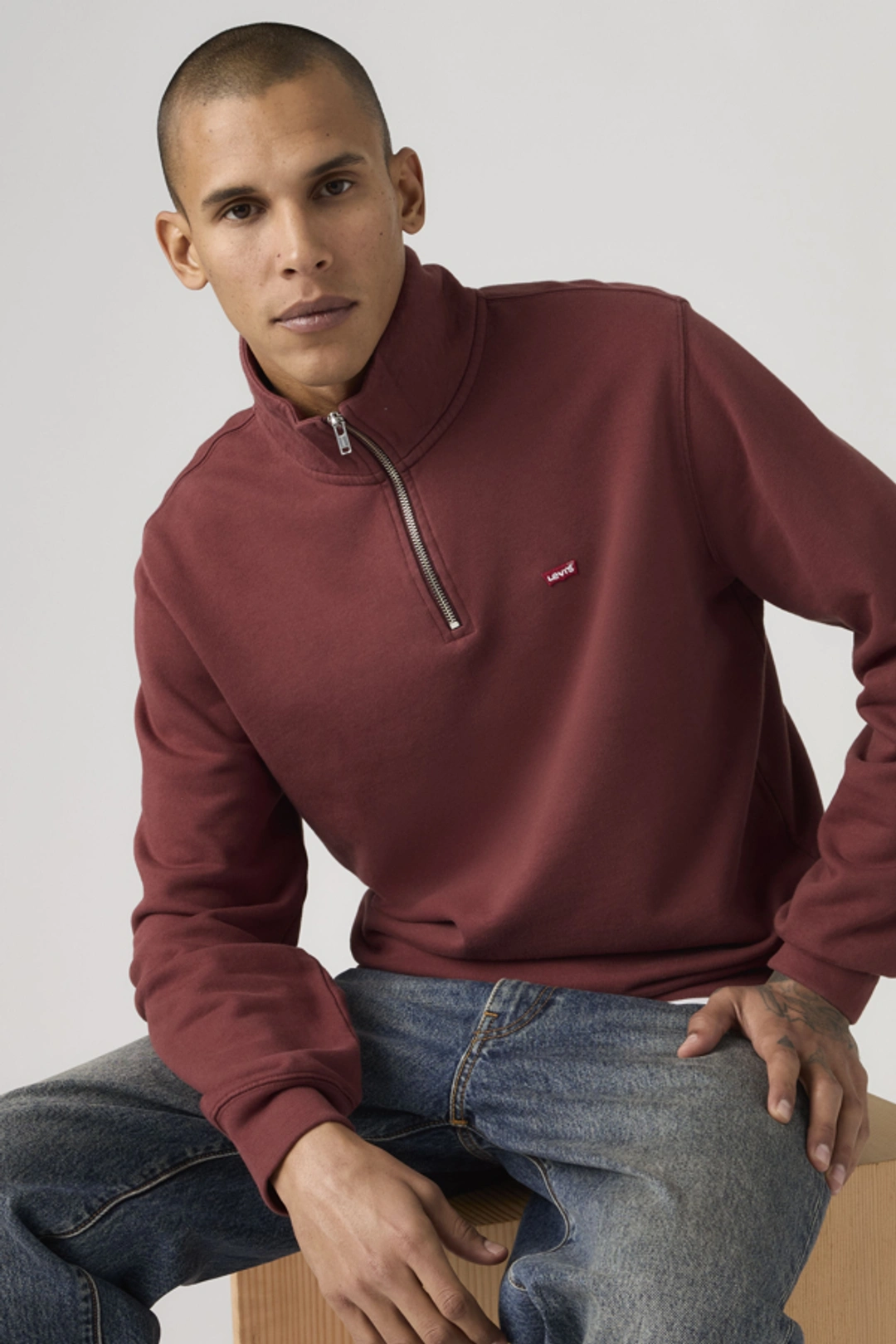 Levi's Pull Col Camionneur Original Housemark - Homme - Gris / Mid Tone Grey Heather - 2XL