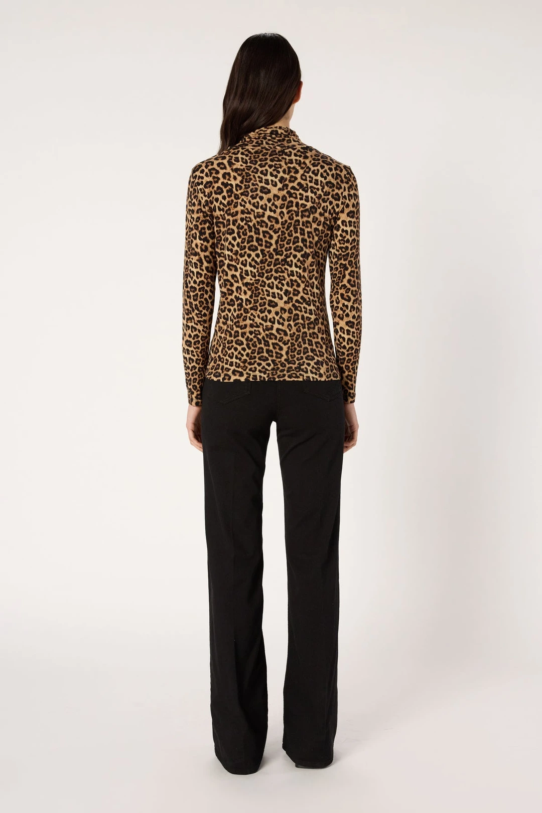 Col montant imprimé léopard - HELENE - Camel - 4